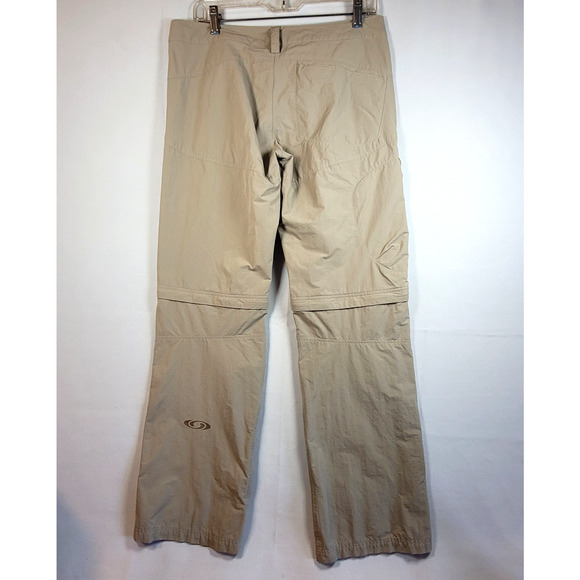 Salomon Convertible Hiking Pants Wms Sz 8/32Wx30 Zip Off Khaki Outdoors Ripstop - Picture 7 of 12
